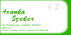 aranka szeker business card